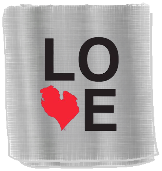LOVE Michigan towel logo